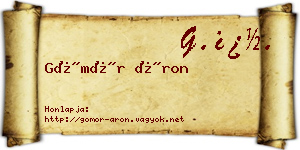 Gömör Áron névjegykártya